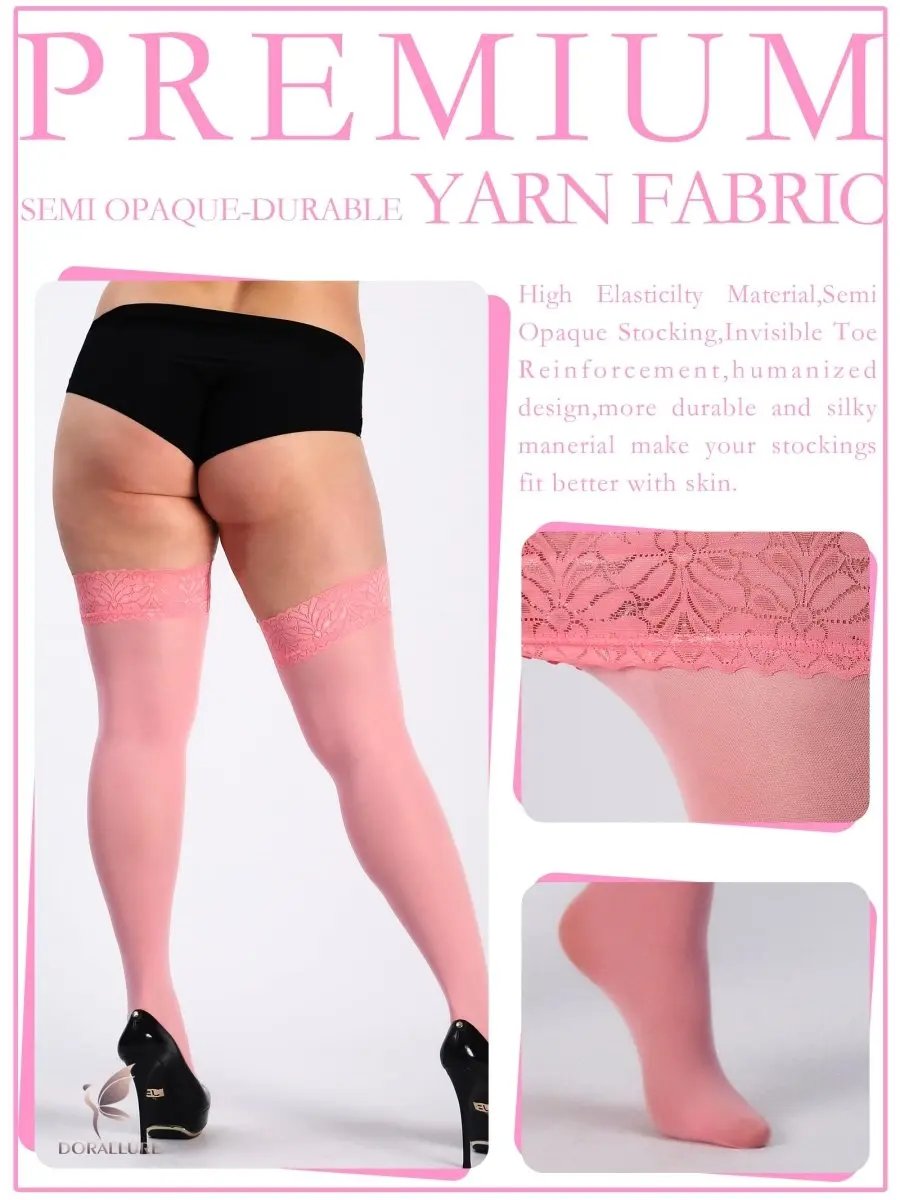 Plus Size Thigh High Stockings Silky Pantyhose - Love Salve